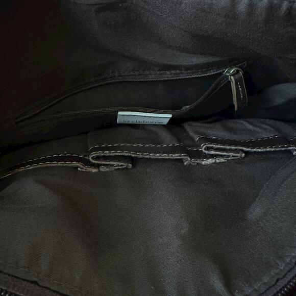 Vintage Liz Claiborne Crossbody Bag Shoulder Tote Satchel Brown Faux Leather - Picture 6 of 13